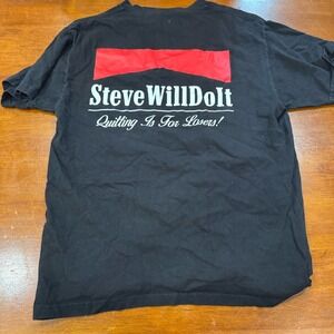 Full Send Steve Will Do It Beer Logo Black Graphic T Shirt Size Medium‎